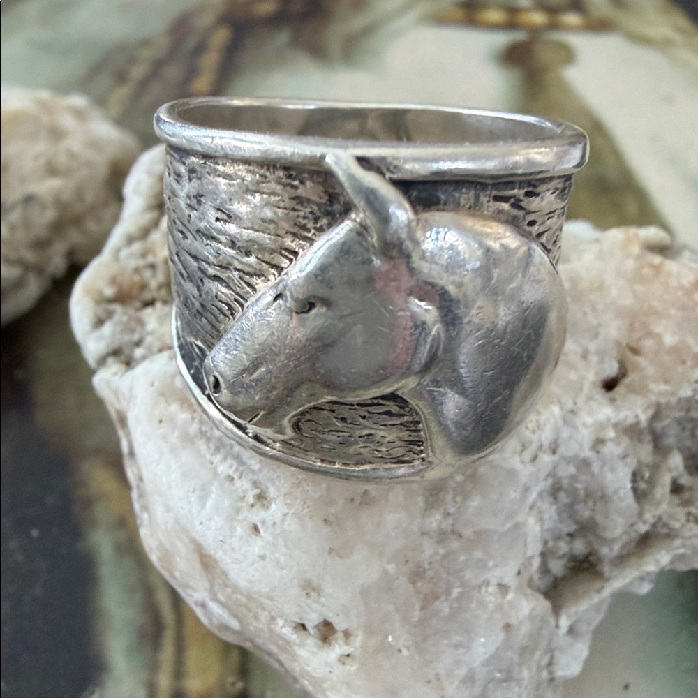 Rare Silpada 925 Sterling Silver horse head ring, equestrian western vintage
